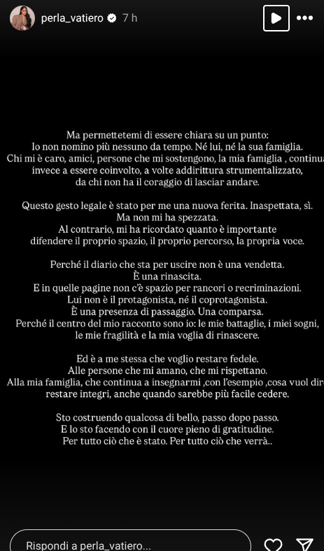 Grande Fratello, Perla Vatiero sulla diffida dell’ex Mirko Brunetti: “Questo gesto legale è stato per me una…” Grande Fratello, Perla Vatiero sulla diffida dell’ex Mirko Brunetti: “Questo gesto legale è stato per me una…”
