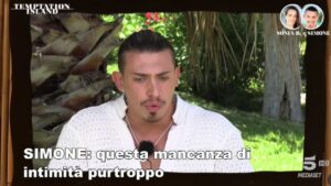 Temptation Island, Simone confessa su Sonia: “Non so più se voglio passare il resto della mia vita con lei, tante donne mi danno attenzioni”
